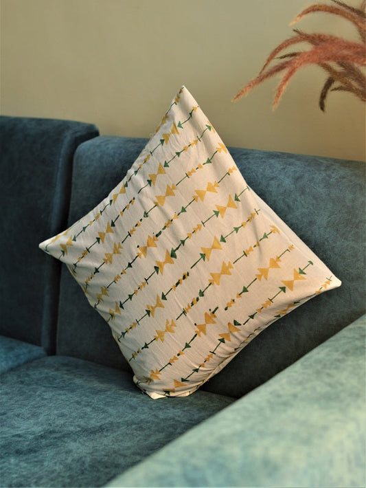Geometric Handblock Printed Cotton Cushion Cover