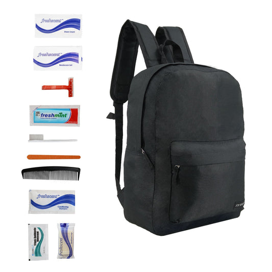 Buy 12 Set Wholesale Bundle for Personal Use, Homeless, Charity, and Travel - Bulk Case of 12 Backpacks, 12 Hygiene Kits