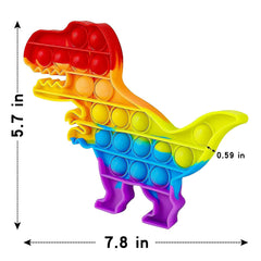 Dinosaur pop it fidget toys dimensions