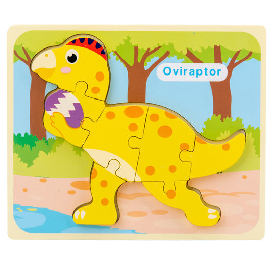 Dinosaur Wooden Puzzles for Toddlers & Kids - Fun and Educational Toys