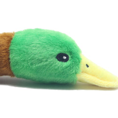 Close up view of Duck Plush Dog Chew Toy