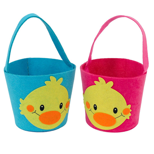 Felt Chick Easter Basket In Bulk- Assorted