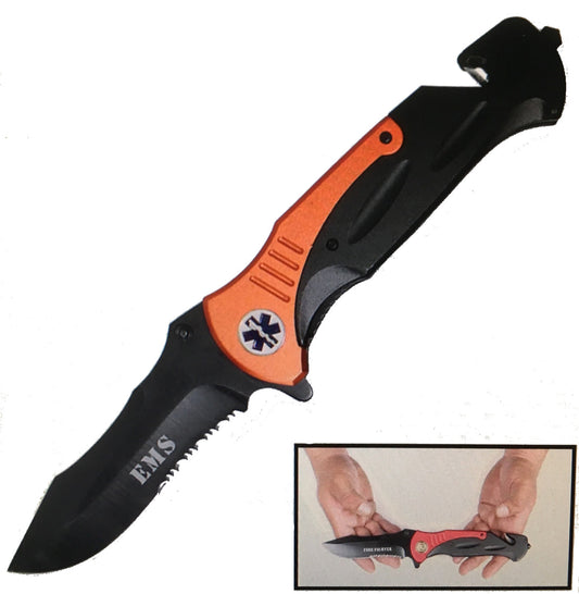 Buy JUMBO SIZE 11 INCH EMT EMERGENCY MEDICAL TECHNICIAN FOLDING KNIFE*- CLOSEOUT $5.00Bulk Price