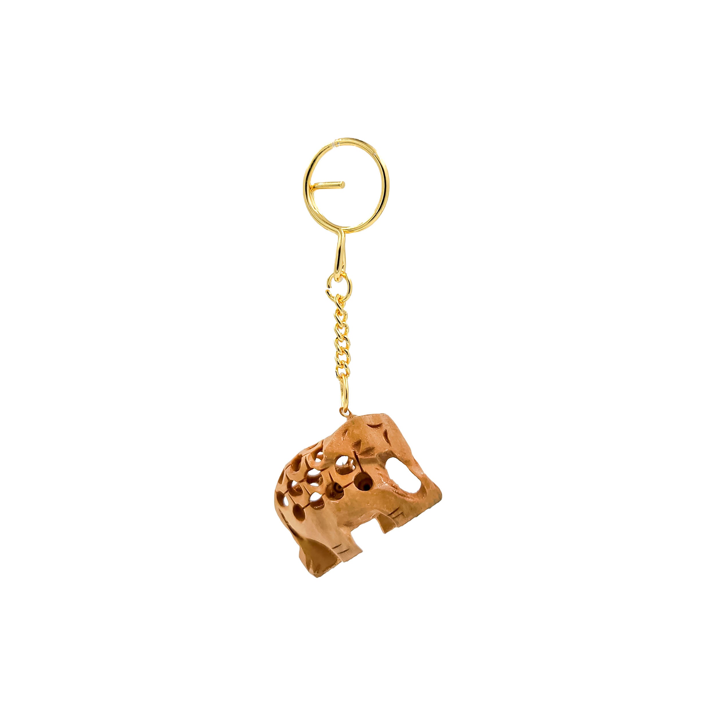 Carry a piece of art in your pocket with 3D Elephant Handmade Wooden Keychain