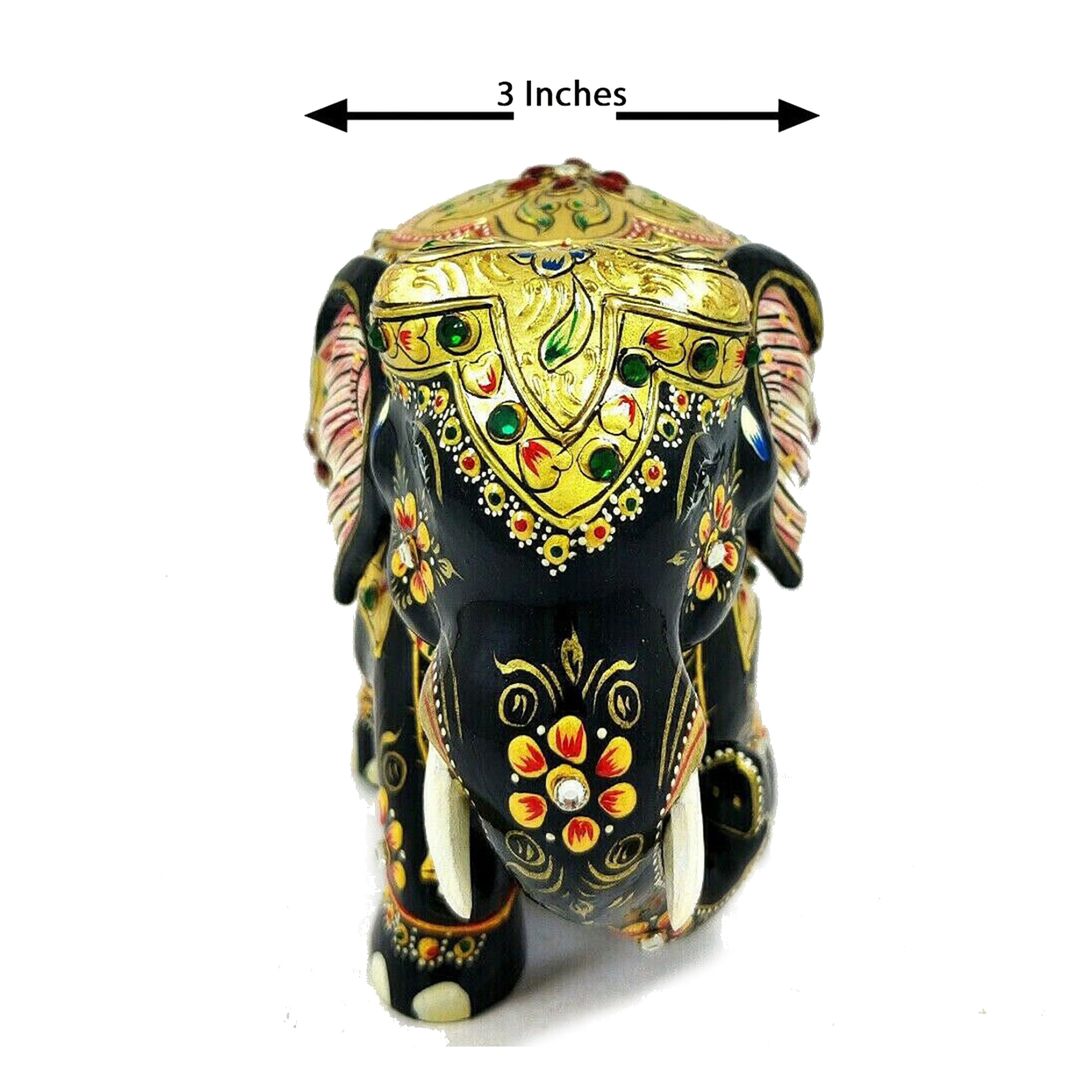 Gift a piece of art with Hand-Painted Wooden Elephant Statue