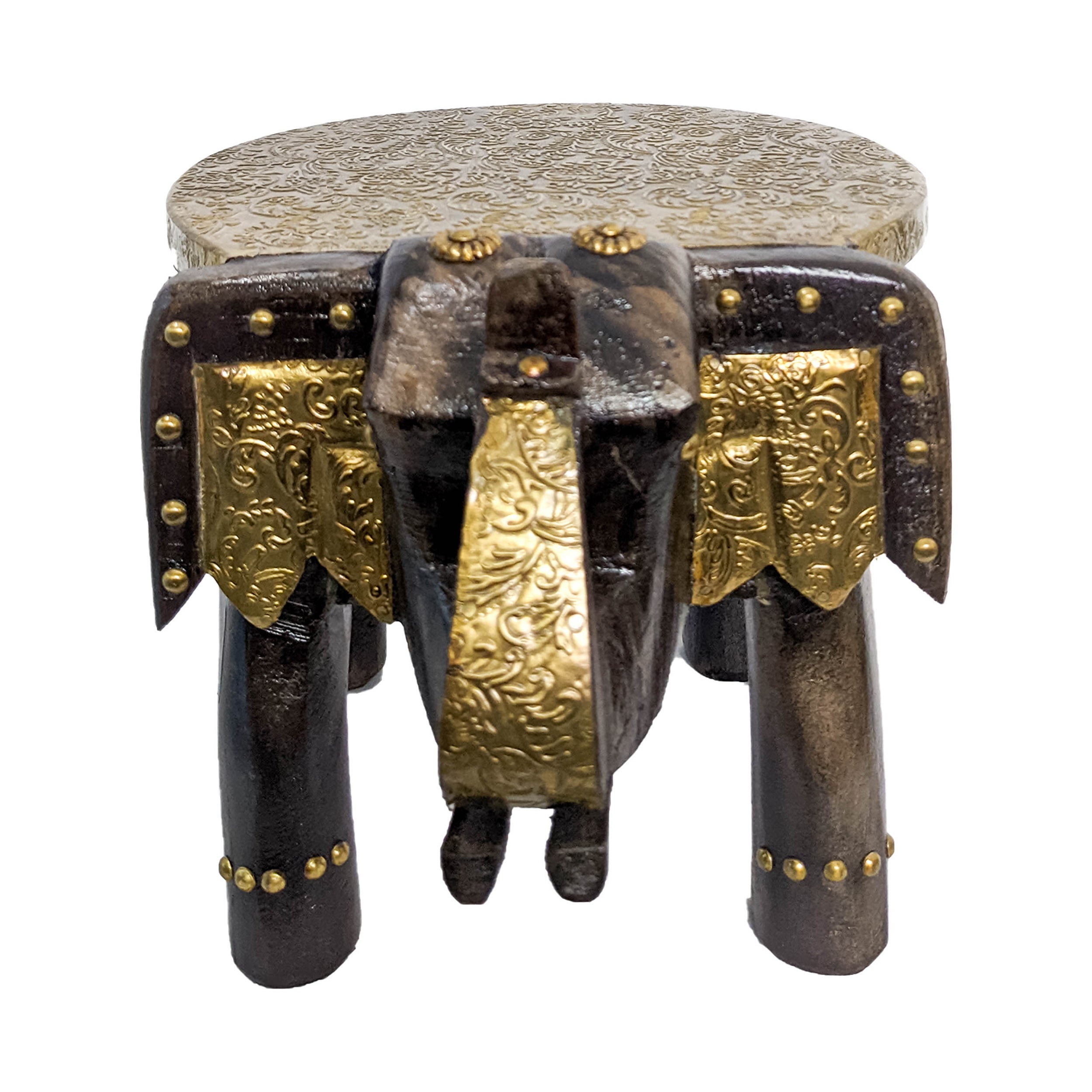 Handcrafted Wooden Elephant Table