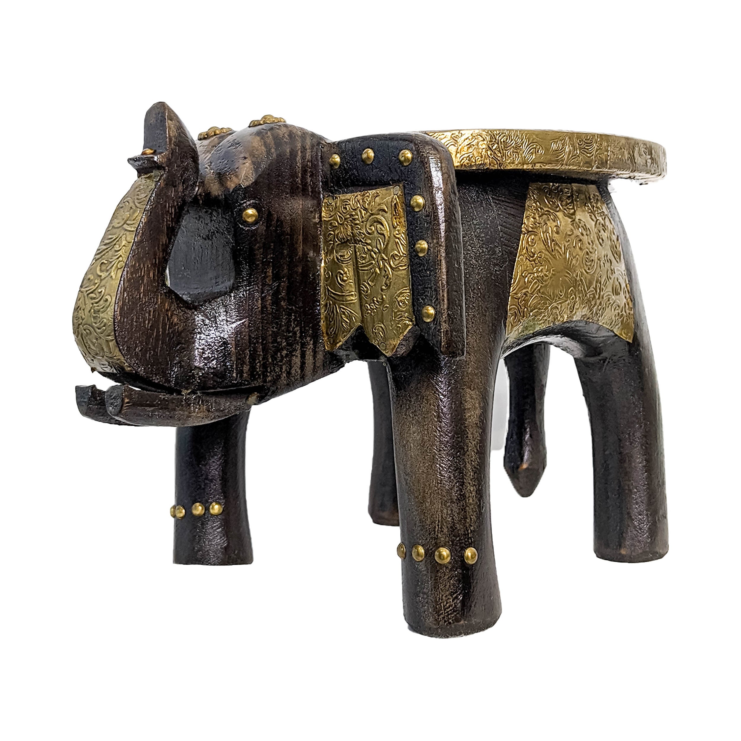 Handcrafted Wooden Elephant Table