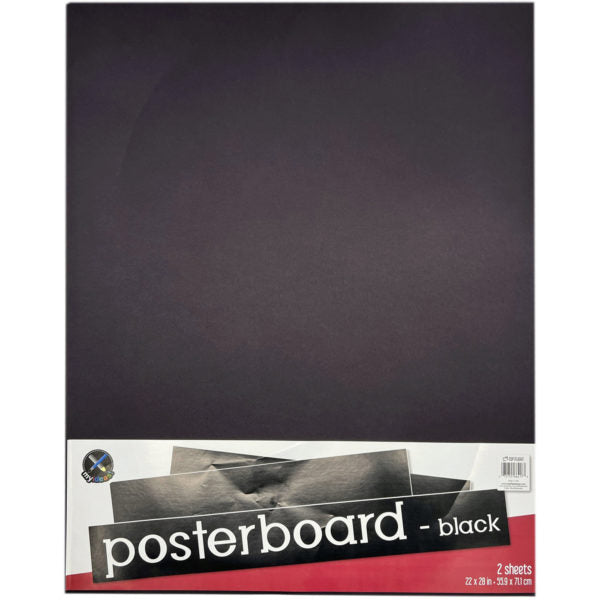 2 Pack Black 22in X 28in Posterboard Jumbo Size Paper for Art Projects (MOQ-25)