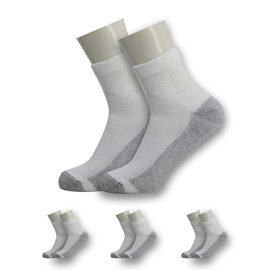 Buy Men's Ankle Wholesale Socks, Size 10-13 In White With Grey - Bulk Case Of 120 Pairs
