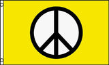 Wholesale YELLOW PEACE SIGN 3 X 5 FLAG ( sold by the piece )