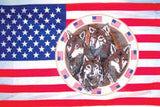 Wholesale USA FOUR WOLVES IN CIRCLE 3' X 5' FLAG (Sold by the piece)