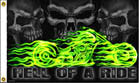 Buy HELL OF A RIDE DELUXE 3' X 5' FLAGBulk Price