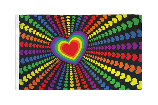 Buy LOVE HEART RAINBOW 3' x 5' FLAGBulk Price