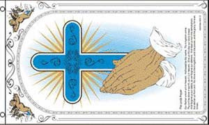 Wholesale PRAYING HANDS CROSS 3' x 5' RELIGIOUS FLAG (Sold by the piece)