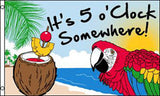 Wholesale FIVE O CLOCK SOMEWHERE 3 x 5 PARTY FLAG (Sold by the piece)