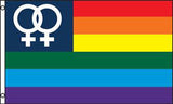 Wholesale VENUS  SMALL IN CORNER RAINBOW PRIDE FLAG 3 X 5  (Sold by the piece)