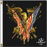 Wholesale 2nd Amendment Bald Eagle and Fireman 3 x 5  Motorcycle Biker Flag (sold by the piece)