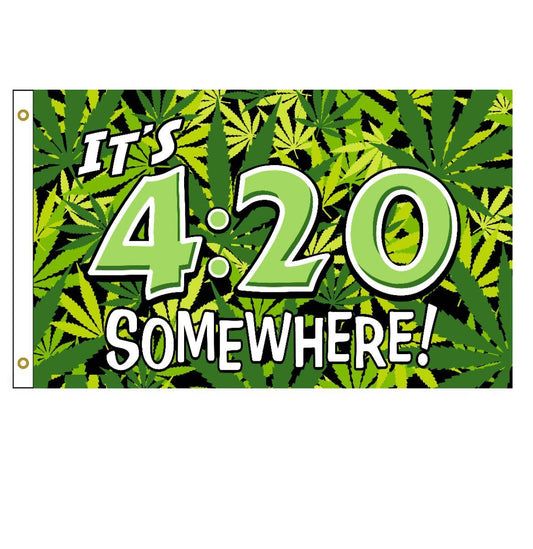 Buy It's 4:20 SOMEWHERE! DELUXE 3 X 5 FLAG Bulk Price