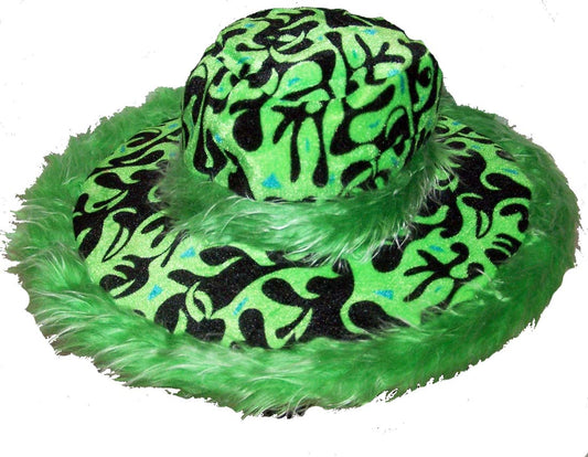 Buy FLAMING FUZZY WIDE RIM PARTY PLUSH HAT (Sold by the piece BY COLORBulk Price