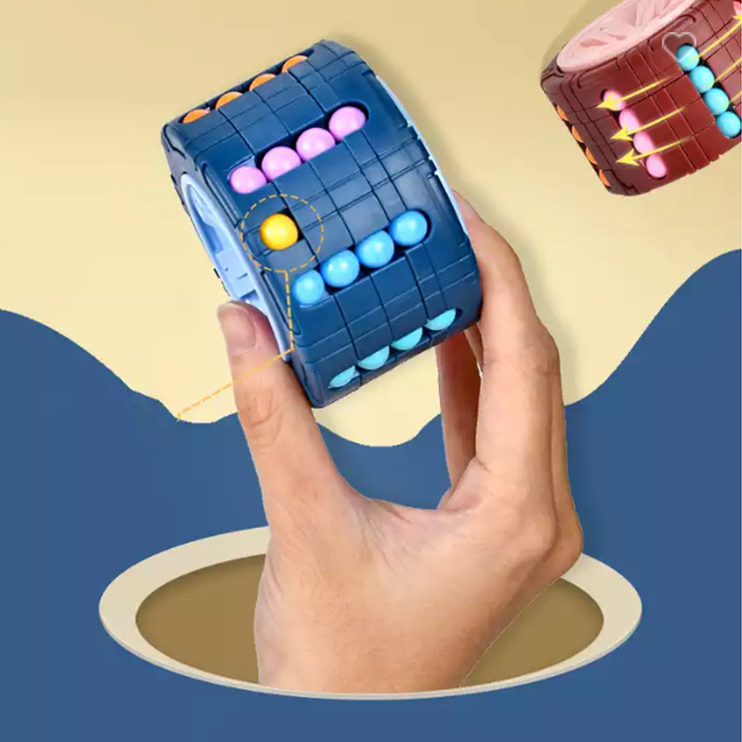 Rotating Spinner Engage Kids' Minds with Fidgets Bean Rotating Cube Spinner ...