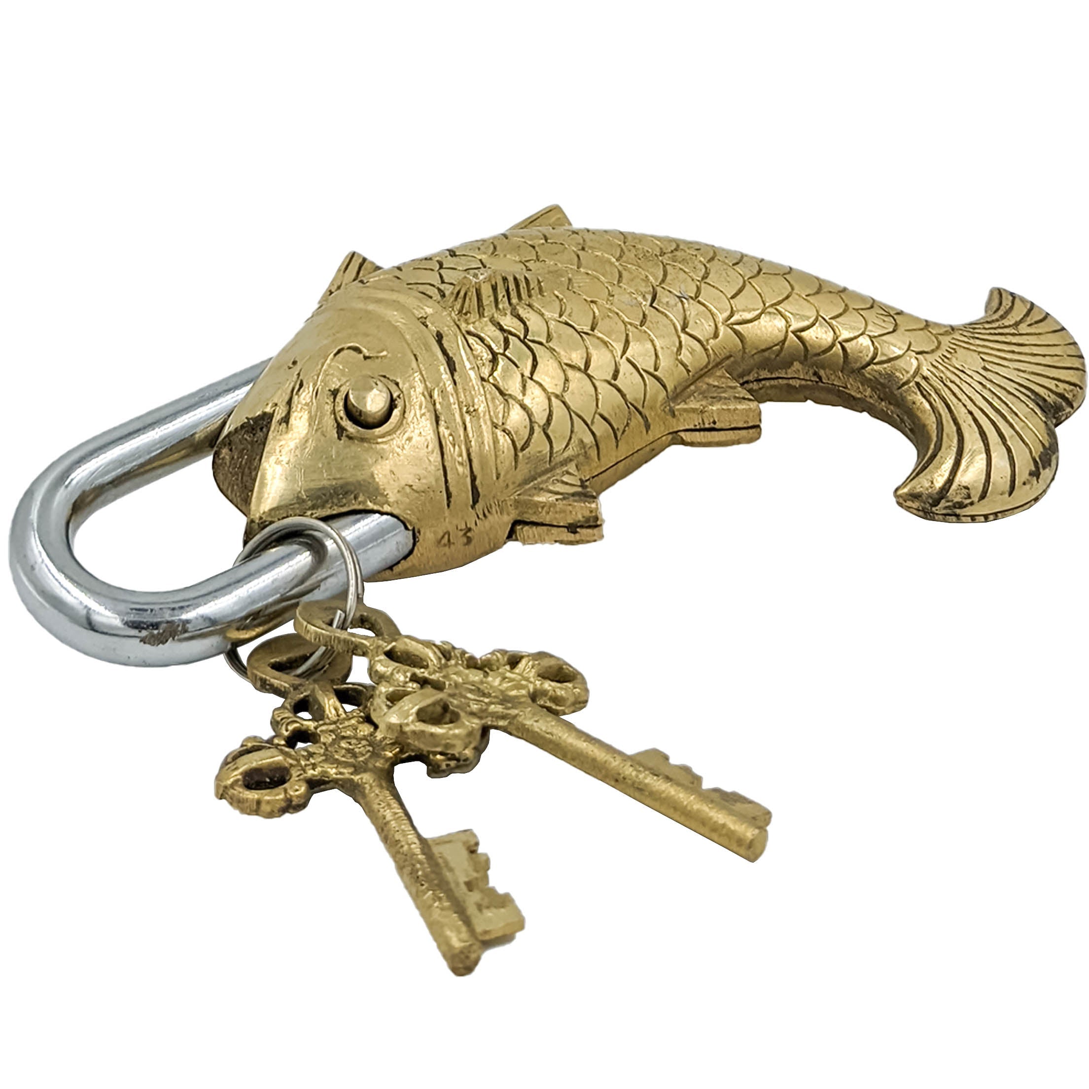 Functional Brass Fish Pad Lock