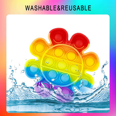 Washable Image Of Rainbow Flower Pop it Fidget Toy