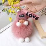 Fur baby keychain with flap for girls