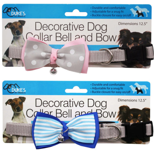 Decorative Dog Collar with Bell and Bow
