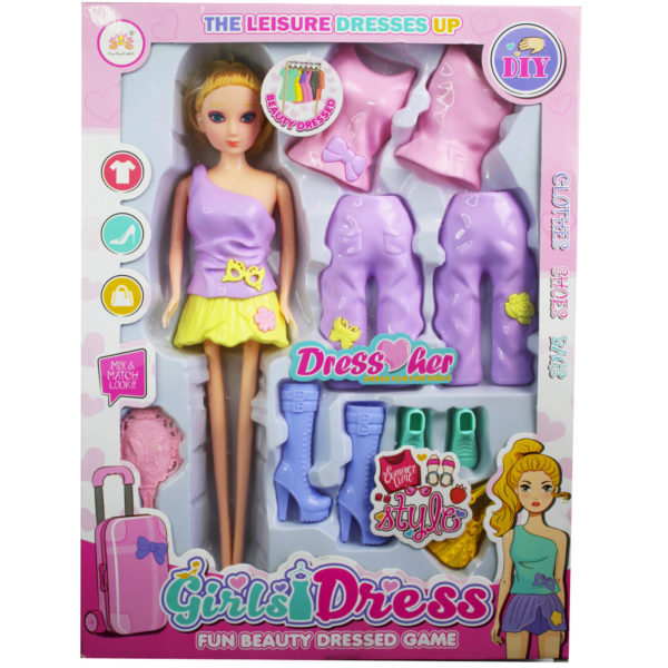 11 Fashion Doll with Snap-On Fashion Accessories MOQ-6Pcs, 4.29$/Pc