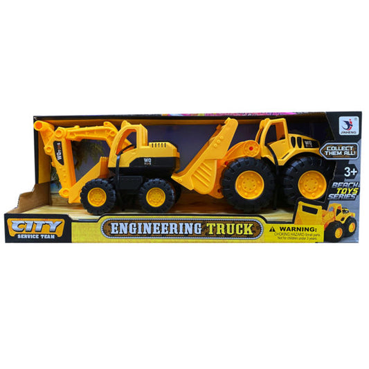 2 Pack Free Wheel Construction Toys Trucks
