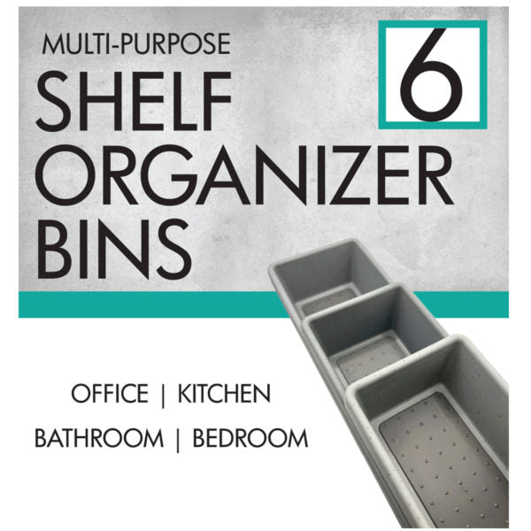 6 Pack Assorted Size Multi-Purpose Shelf Organizers