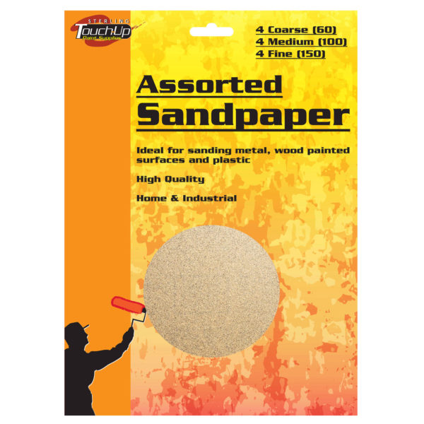 12 Sheet Assorted Grit Sandpaper Multi-Pack MOQ-8Pcs, 3.38$/Pc