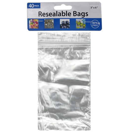 40 Piece Medium Resealable Storage Bags