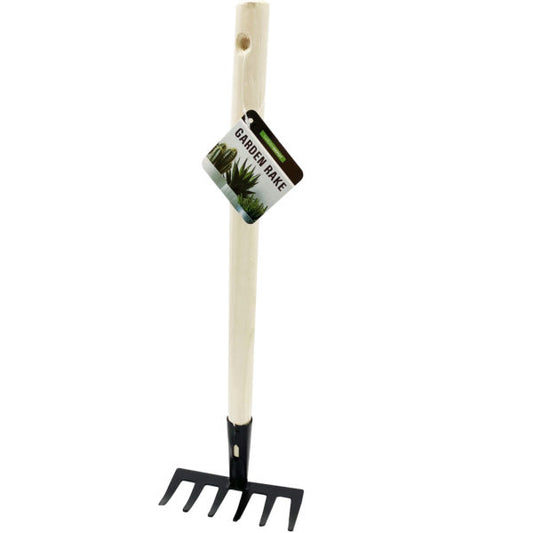 15.5 Hand Garden Rake with Wood Handle MOQ-4Pcs, 6.56$/Pc