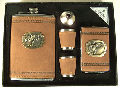 Wholesale SCORPION FLASK SET W CIGARETTE CASE (Sold by the piece)