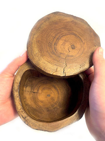 Wholesale 5 INCH TRUNK REAL WOOD ROUND BOX (sold by piece)