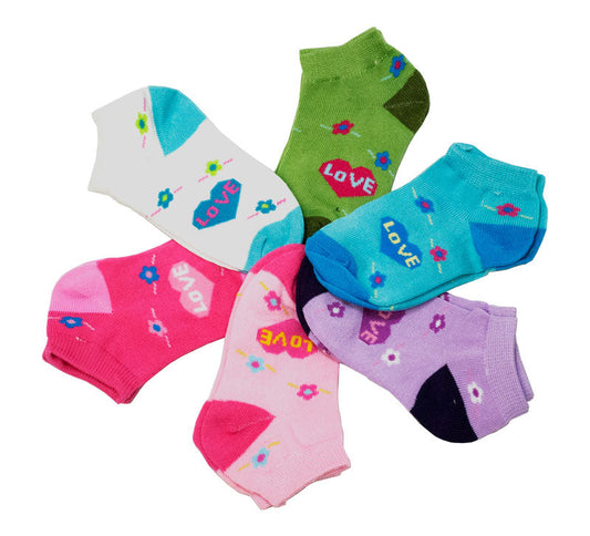 Wholesale Little Girls Low Cut Socks - Assorted