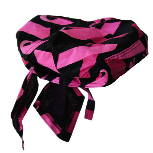 Pugs Womens Headwrap with Cancer Ribbon