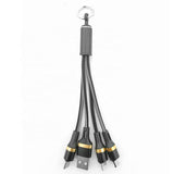 Buy 3 in 1 USB SQUID Cable Keychain Charger for Iphone, Type C, Micro USB (ASSORTED COLORS) Bulk Price