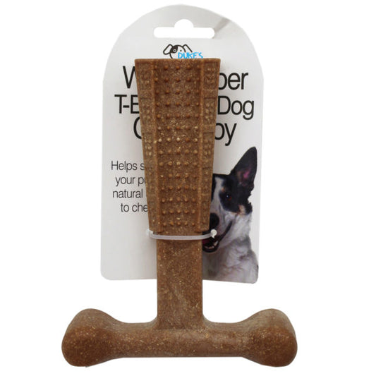 5.75 wood fiber t-bone pet dog chew toy