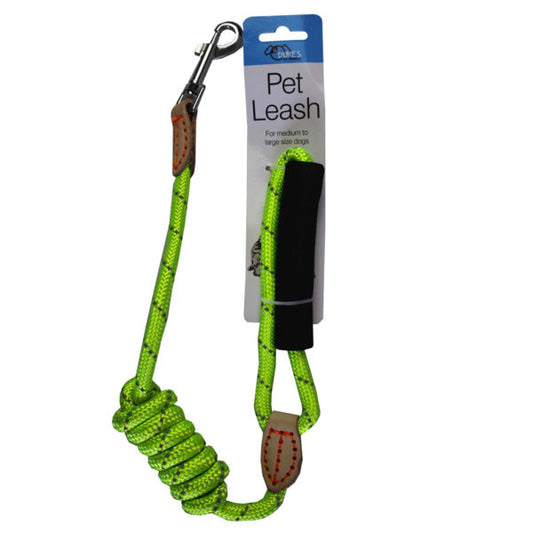 46 Nylon Dog Walking Leash with Leather Accents