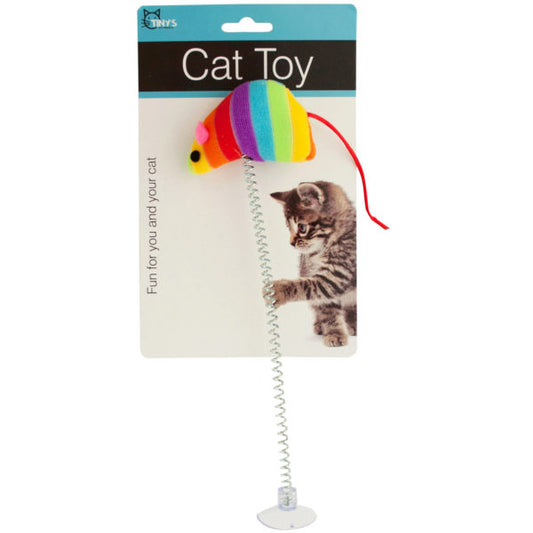 Mouse Spring Cat Toy with Suction Cup