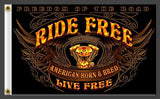 Wholesale RIDE FREE LIVE FREE DELUXE 3' x 5' BIKER FLAG (Sold by the piece)