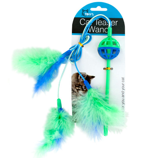 Cat Teaser Wand with Feathers