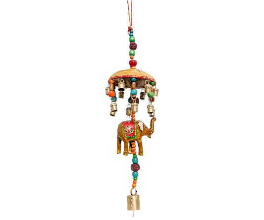 Add a Traditional Touch to Your Home with Indian Yellow Umbrella Hanging Elephant Door Hanging