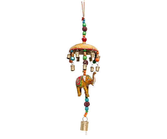 Add a Traditional Touch to Your Home with Indian Yellow Umbrella Hanging Elephant Door Hanging