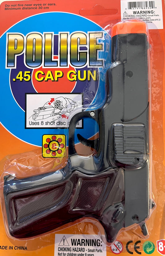 Buy BLACK PLASTIC 45 MAG 8 SHOT CAP GUNBulk Price