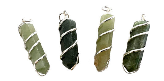 Buy GREEN AVENTURINE COIL WRAPPEDSTONE PENDANT (sold by the piece or on chain)Bulk Price
