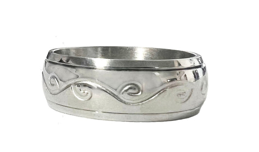 Buy Spinning Swirl Metal Design Womens Stainless Steel RingBulk Price