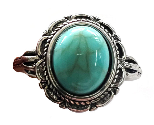 Buy Adjustable Turquoise Color Stone Ring Bulk Price